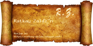 Ratkay Zalán névjegykártya